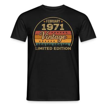 February 1971, Jubilee 1971, Legends February 1971 - Men's T-Shirt - black - Front - AI Model Male 178 light (178cm)