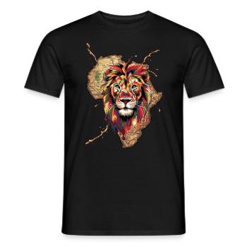 Africa Lion Safari Adventure Experience - Men's T-Shirt - black - Front - AI Model Male 178 light (178cm)