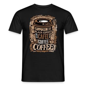 Coffee enjoyment for coffee drinkers and coffee lovers - Men's T-Shirt - black - Front - AI Model Male 178 light (178cm)