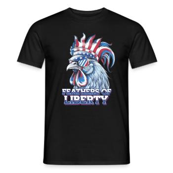 Liberty Rooster Feathers of America Freiheit - Männer T-Shirt - Schwarz - Vorne - AI Model Male 178 light (178cm)