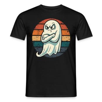 Grumpy Ghost Halloween motif for your fun - Men's T-Shirt - black - Front - AI Model Male 178 light (178cm)