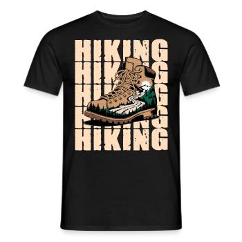 Explore the mountains with your hiking boots - Men's T-Shirt - black - Front - AI Model Male 178 light (178cm)