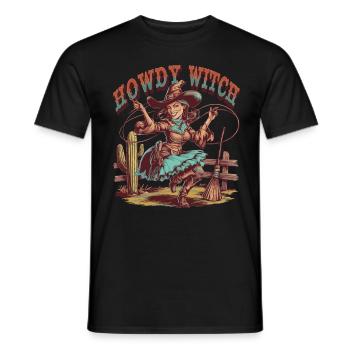 Howdy Witch Lasso Artwork - T-shirt homme - noir - Devant - AI Model Male 178 light (178cm)