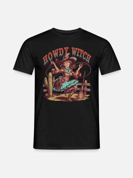Howdy Witch Lasso Artwork - Men's T-Shirt - black
