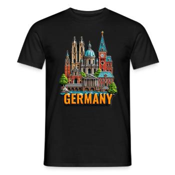 Schöne Ansichten Von Deutschland Alte Stadt - Männer T-Shirt - Schwarz - Vorne - AI Model Male 178 light (178cm)