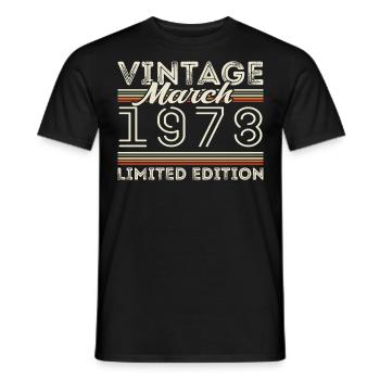 March 1978 Vintage 1978 Birthday Gift March - Men's T-Shirt - black - Front - AI Model Male 178 light (178cm)