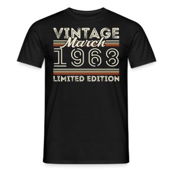 Mars 1968 Millésime 1968 Cadeau d’anniversaire Mars - T-shirt homme - noir - Devant - AI Model Male 178 light (178cm)
