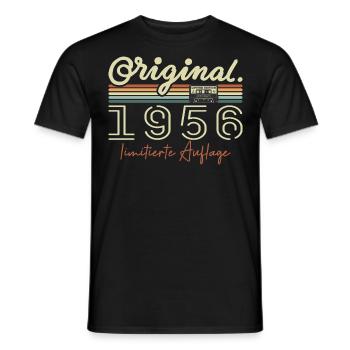 Original 1956 Vintage 1956 Geburtstag Retro 1956 - Männer T-Shirt - Schwarz - Vorne - AI Model Male 178 light (178cm)