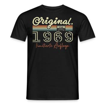 Original 1969 Vintage 1969 Birthday Retro 1969 - Men's T-Shirt - black - Front - AI Model Male 178 light (178cm)