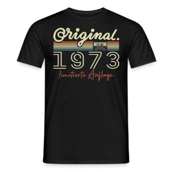Original 1973 Vintage 1973 Geburtstag Retro 1973 - Männer T-Shirt - Schwarz - Vorne - AI Model Male 178 light (178cm)