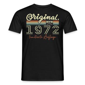 Original 1972 Vintage 1972 Geburtstag Retro 1972 - Männer T-Shirt - Schwarz - Vorne - AI Model Male 178 light (178cm)