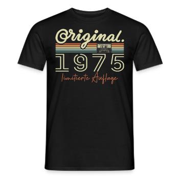 Original 1975 Vintage 1975 Birthday Retro 1975 - Men's T-Shirt - black - Front - AI Model Male 178 light (178cm)