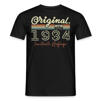 Original 1984 Millésime 1984 Anniversaire Rétro 1984 - T-shirt homme - noir - Devant - AI Model Male 178 light (178cm)