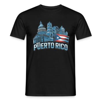 Puerto Rico Buildings Caribbean Architecture San Juan - Men's T-Shirt - black - Front - AI Model Male 178 light (178cm)