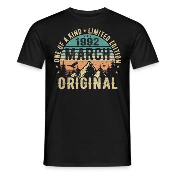 Légendaire depuis mars 1992 - anniversaire mars 1992 - T-shirt homme - noir - Devant - AI Model Male 178 light (178cm)