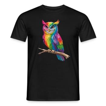 Bunte LGBTQ Eule Mit Stolz - Männer T-Shirt - Schwarz - Vorne - AI Model Male 178 light (178cm)