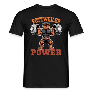 Rottweiler Power : Chien puissant pour la salle de sport et la salle de sport - T-shirt homme - noir - Devant - AI Model Male 178 light (178cm)