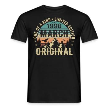 Légendaire depuis mars 1998 - anniversaire mars 1998 - T-shirt homme - noir - Devant - AI Model Male 178 light (178cm)