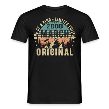 Legendary since March 2000 - Birthday March 2000 - Men's T-Shirt - black - Front - AI Model Male 178 light (178cm)