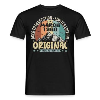 65th Birthday Jubilee march 1960, march 1960 - Men's T-Shirt - black - Front - AI Model Male 178 light (178cm)
