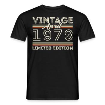 Avril 1978, Né en avril 1978 - 47e anniversaire - T-shirt homme - noir - Devant - AI Model Male 178 light (178cm)