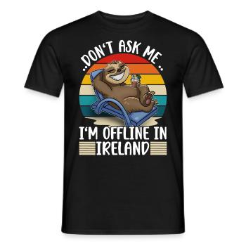 Ireland Vacation Travel Sloth - Men's T-Shirt - black - Front - AI Model Male 178 light (178cm)