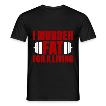I Murder Fat For A Living 2 - T-shirt homme - noir - Devant - AI Model Male 178 light (178cm)