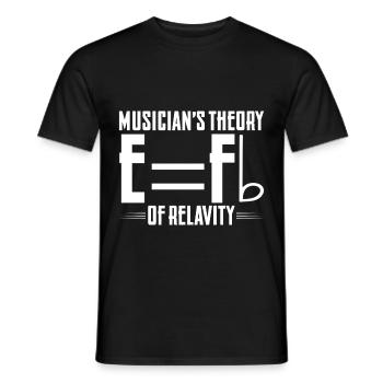 Musician's Theory Of Relativity 3 - Men's T-Shirt - black - Front - AI Model Male 178 light (178cm)