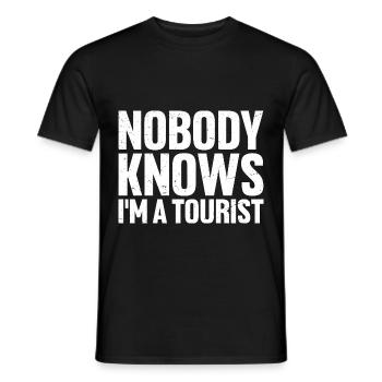 Nobody Knows I'm A Tourist 5 - Men's T-Shirt - black - Front - AI Model Male 178 light (178cm)