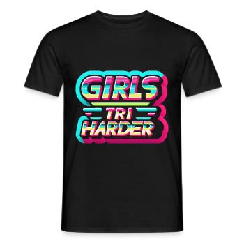 Girls Tri Harder 9 - Männer T-Shirt - Schwarz - Vorne - AI Model Male 178 light (178cm)