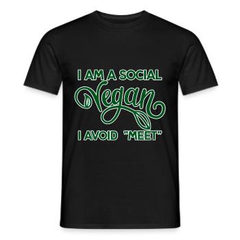I Am A Social Vegan I Avoid Meet 4 - Männer T-Shirt - Schwarz - Vorne - AI Model Male 178 light (178cm)