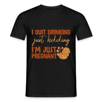 J’ai arrêté de boire, je plaisante, je suis juste enceinte 2 - T-shirt homme - noir - Devant - AI Model Male 178 light (178cm)