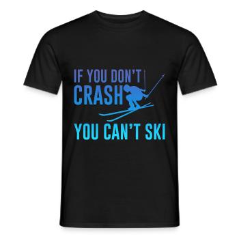 If You Don't Crash You Can't Ski 2 - Men's T-Shirt - black - Front - AI Model Male 178 light (178cm)