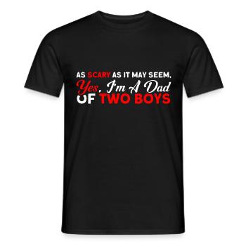 Vintage Vater Papa Zwei Jungen - Männer T-Shirt - Schwarz - Vorne - AI Model Male 178 light (178cm)
