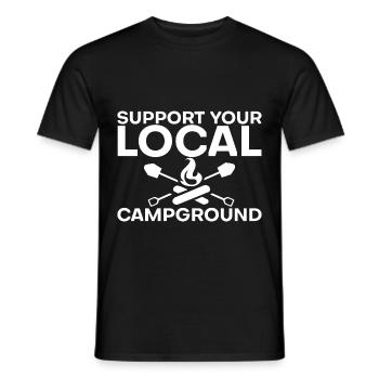 Support Your Local Campground 2 - Men's T-Shirt - black - Front - AI Model Male 178 light (178cm)