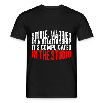 Single, Married, In The Studio 6 - Men's T-Shirt - black - Front - AI Model Male 178 light (178cm)