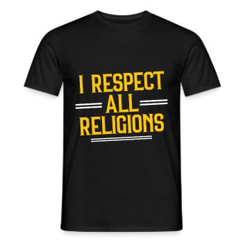 I Respect All Religions 4 - Männer T-Shirt - Schwarz - Vorne - AI Model Male 178 light (178cm)