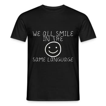 We all smile in the same language 5 - Men's T-Shirt - black - Front - AI Model Male 178 light (178cm)