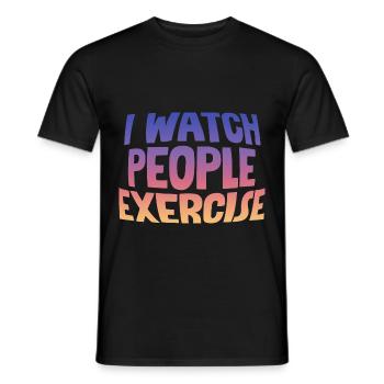Je regarde les gens faire de l’exercice - T-shirt homme - noir - Devant - AI Model Male 178 light (178cm)
