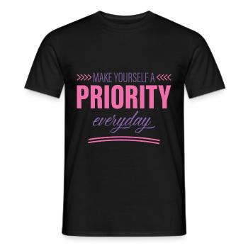 Make Yourself A Priority Everyday 2 - Männer T-Shirt - Schwarz - Vorne - AI Model Male 178 light (178cm)