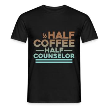 Half Coffee Half Counselor 2 - Men's T-Shirt - black - Front - AI Model Male 178 light (178cm)