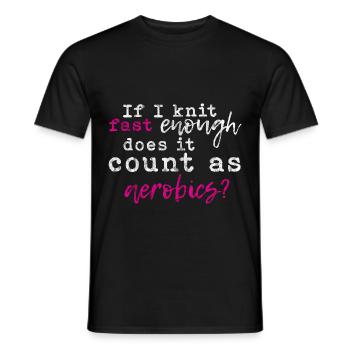 Si je tricote assez vite, est-ce que cela compte comme de l’aérobic 3 - T-shirt homme - noir - Devant - AI Model Male 178 light (178cm)