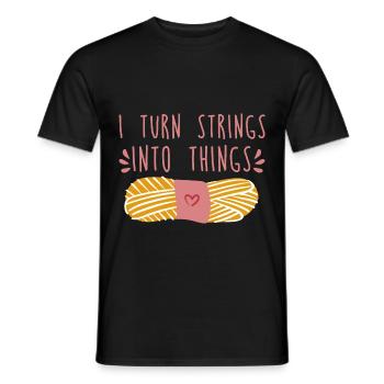 I Turn Strings Into Things 4 - Men's T-Shirt - black - Front - AI Model Male 178 light (178cm)