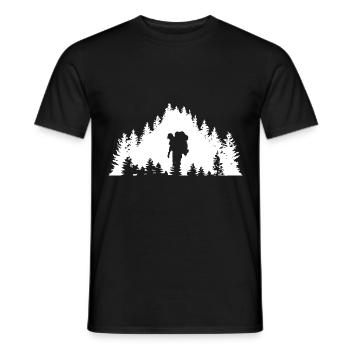 Arbres - Randonnée - (4) - T-shirt homme - noir - Devant - AI Model Male 178 light (178cm)