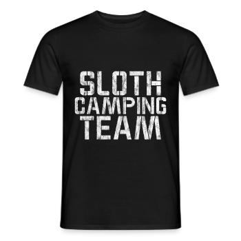 Sloth Camping Team 5 - Männer T-Shirt - Schwarz - Vorne - AI Model Male 178 light (178cm)