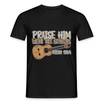 Praise Him With The Strings 2 - Men's T-Shirt - black - Front - AI Model Male 178 light (178cm)