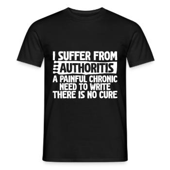 Je souffre d’autoritourne, un besoin d’écrire 4 - T-shirt homme - noir - Devant - AI Model Male 178 light (178cm)