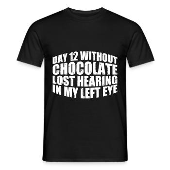 Sans chocolat, perte de l’audition dans mon œil gauche 8 - T-shirt homme - noir - Devant - AI Model Male 178 light (178cm)