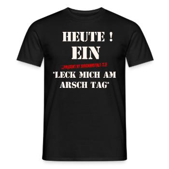 LECK MICH AM ARSCH TAG - Männer T-Shirt - Schwarz - Vorne - AI Model Male 178 light (178cm)
