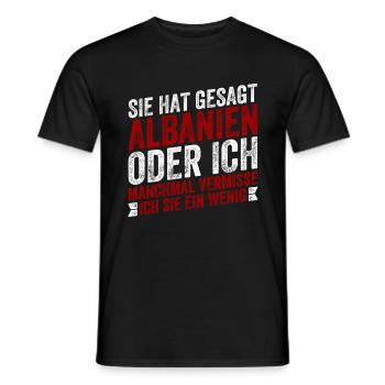 Albanien roter doppelkopfadler Albaner Geschenk - Männer T-Shirt - Schwarz - Vorne - AI Model Male 178 light (178cm)